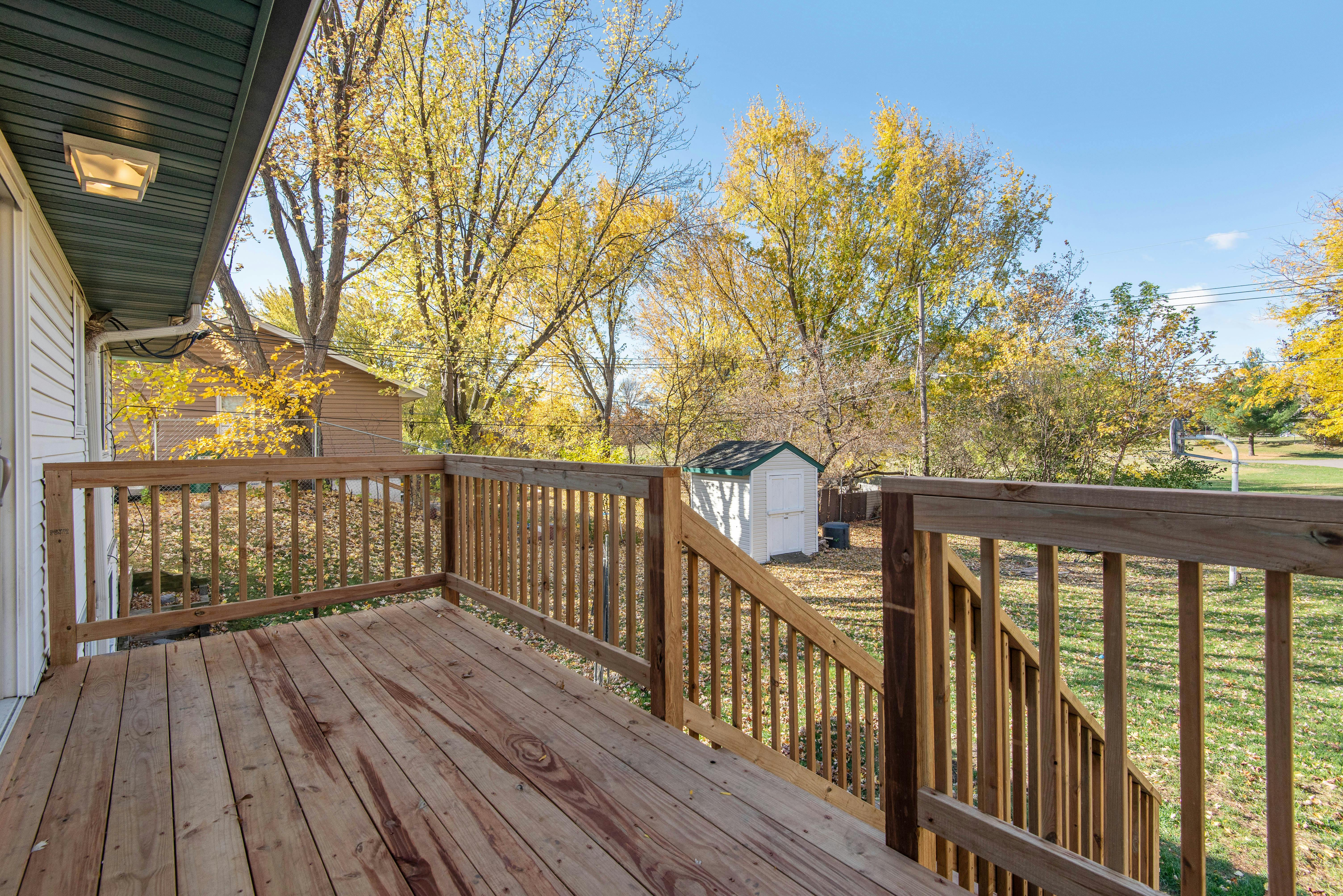 Picture of a backyard deck